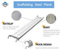 Prancha de aço galvanizada Q235 do metal do andaime da plataforma Ringlock das passarelas com ganchos 