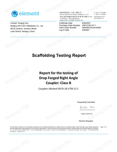 Certificado de acoplador de ângulo reto clássico B